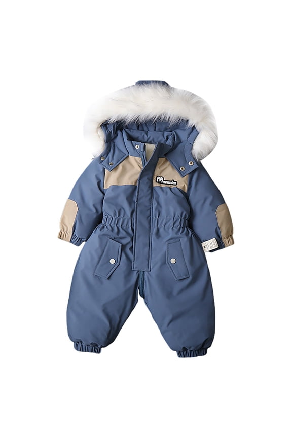 New Born Baby Boy Clothing Newborn Baby Girl Boy Clothes Long Sleeve Snowsuit Hooded Romper Cute Winter Clothes Size 18 24 Months,(Dark Blue 18-24 Months)