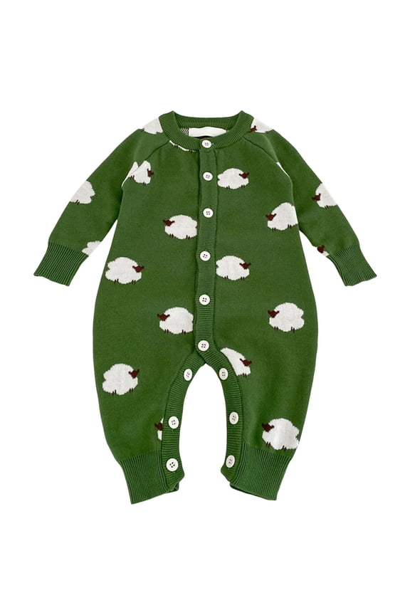 New Born Clothes Baby Boy Baby Footie Pajamas with Two-Way Zipper & Fold-Over Mittens, Soft Stretchy Romper for Newborn Boy Girl Size 6 12 Months,(Green 6-12 Months)