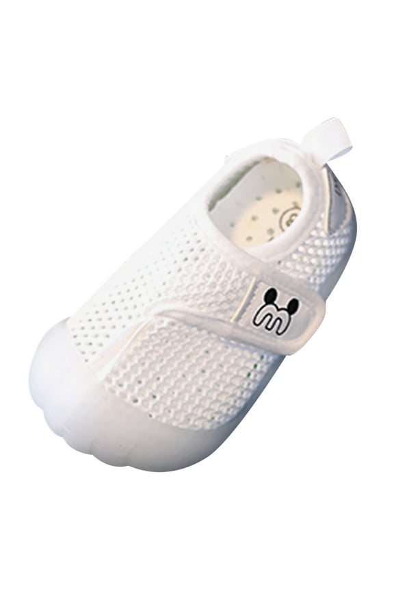 Newborn Baby Shoes Baby Non Slip Shoes Boys Girls Soft Slip On Sneakers Protection Toe Infant Lightweight Breathable First Walking Shoes Size 10,(White Toddler 10)
