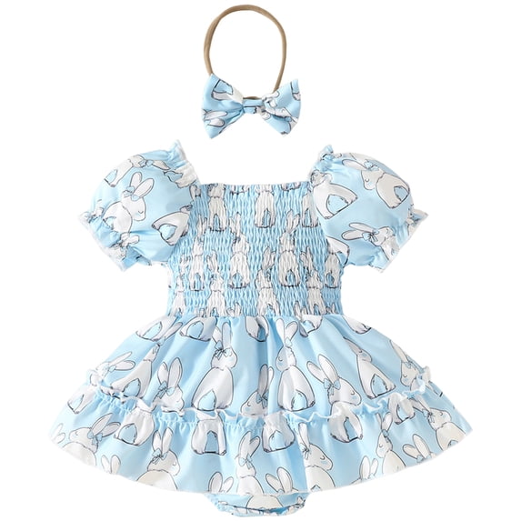 Zshosam Newborn Dresses for Baby Girls Newborn Infant Baby Girls Clothes Sleeveless Romper Dress Toddler Romper Size 9 12 Months,(Sky Blue 9-12 Months)