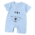 thumbnail image 1 of Zshosam Newborn Romper Baby Boy Newborn Baby Boy Clothes Short Sleeve Shirt Romper Jumpsuit Bodysuit One-Piece Summer Size 0 6 Months,(Blue 0-6 Months), 1 of 4