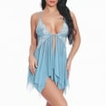 thumbnail image 1 of Zshosam Nightgown for Women Sexy Lace Slip Dress Butterfly Lingerie Dress Nighties Backless Pjs Size M,(Blue M), 1 of 1