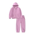 thumbnail image 1 of Zshosam Outfit for Girls Baby Fall Outfits for Girl Boy Long Sleeve Hoodie Top and Long Sweatpants Set Toddler Sweatsuit Size 4T 5T,(Light Purple 4-5 Years), 1 of 5