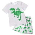 thumbnail image 1 of Zshosam Outfit for Boys Boys Two-piece Short Sleeve Printed Graphic T-shirt and Shorts Matching Set Size 2T 3T,(White 2-3 Years), 1 of 6
