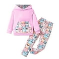 thumbnail image 1 of Zshosam Outfits for Teen Girls Girls Pullover Hoodie and Leggings Outfit Set Toddler to Big Kid Size 120,(Purple 120), 1 of 6
