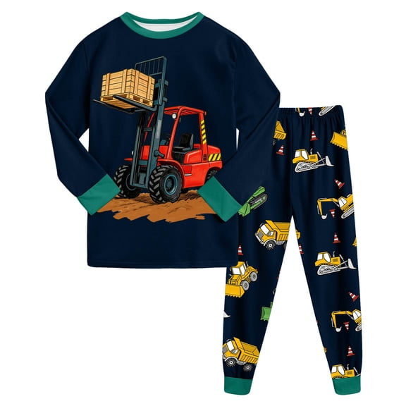 Zshosam Pajamas for Boys Youth Boys Soft Pajamas Sets 2pc Plain Button Front Tops Wide Leg Pants Sleepwear Outfits Lounge Pj Clothes Size 5T 6T,(Dark Green 5-6 Years)