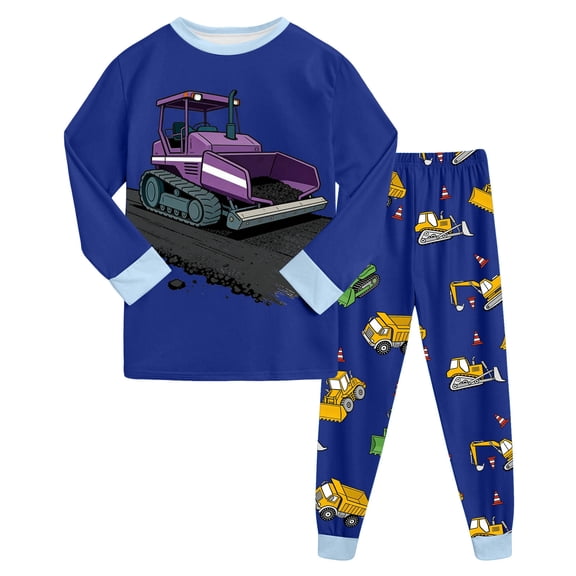 Zshosam Pajamas Toddler Boy Pajama Sets Long Sleeve Pattern Print Design Soft Comfy Sleepwear 2 Piece PJS Size 3T 4T,(Blue 3-4 Years)