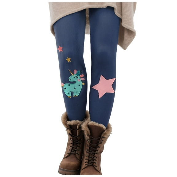 Zshosam Pants for Girls Kids Girls Leggings School Uniform Athletic Stretchy Pants Kids Warm Clothes Size 1T 2T,(Dark Blue 1-2 Years)