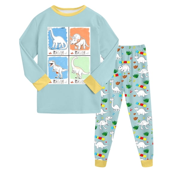 Zshosam Pjs for Boys Toddlers Boys Pajamas 2Piece Toddler Kids Pjs Sets Toddler Clothes Sleepwears Size 4T 5T,(Light Blue 4-5 Years)