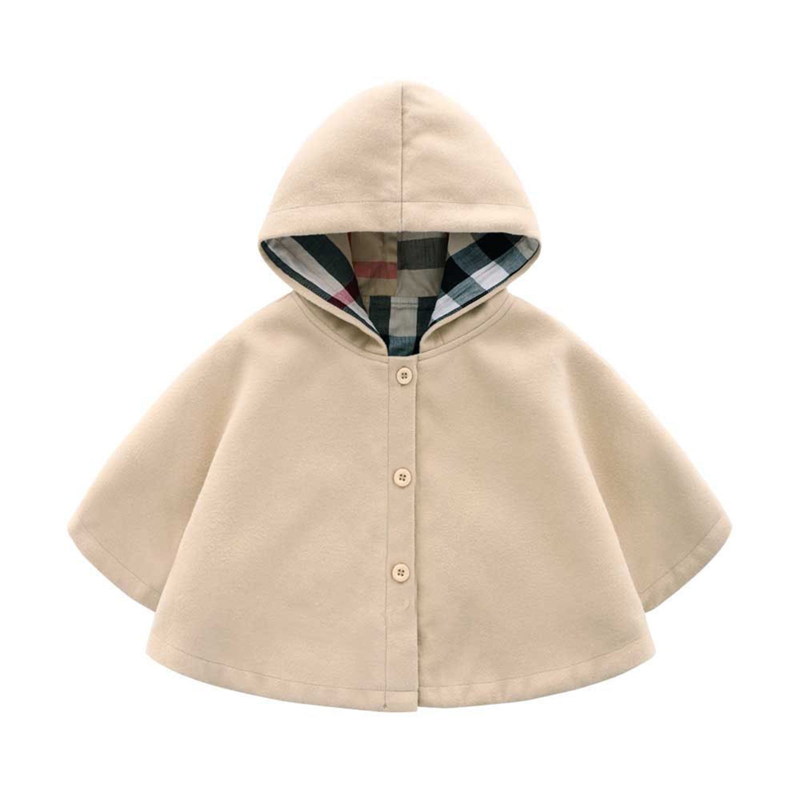 Girls Elegant Pearl-Embellished Winter Poncho with Fur Trim – Blush Pink