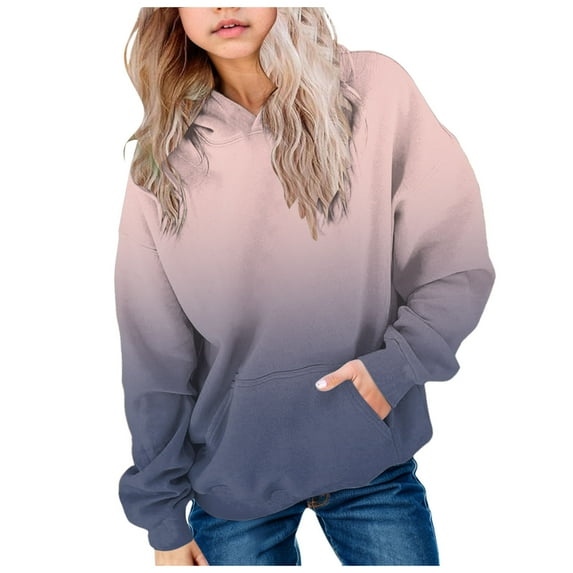 Zshosam Pullover Hoodies for Teen Girls Hoodies Teen Girls Kids Cute Long Sleeve Sweatshirts Pullover Loose Clothes Size 7T 8T,(Light Pink 7-8 Years)