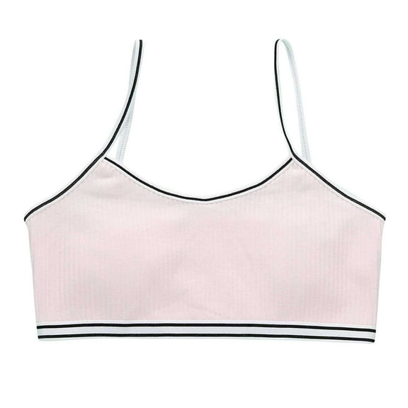 Zshosam Running Girl Sports Bra Training Bras for Girls Sports Seamless Bra with Removable Padding Bras (Pink,12-16 Years)