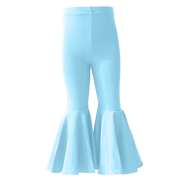 Zshosam School Uniform Pants for Girls Girls Leggings School Uniform Pants Ruffle Skirt Pants Warm Leggings Size 2T 3T,(Light Blue 2-3 Years)