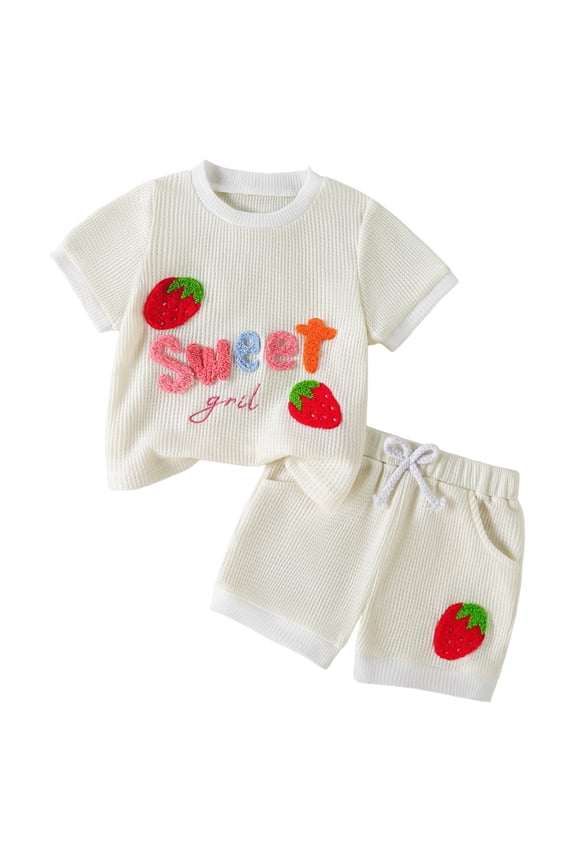 Shirts for Girls Toddler Girl Clothes Summer Outfits Sleeveless Ruffle Tank Top + Shorts 2Pcs Cute Baby Girls Clothing Set Size 12 18 Months,(Beige 12-18 Months)