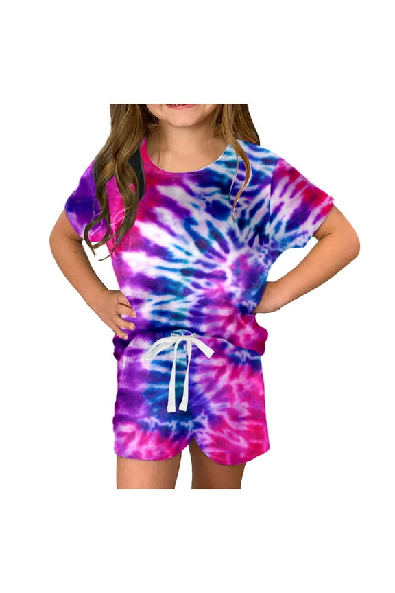 Shirts for Girls Toddler Baby Girls Summer Outfit Short Sleeve Ribbed Tops + Shorts Set Kids Cute Clothes Size 11T 12T,(Hot Pink 11-12 Years)