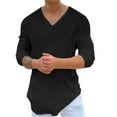thumbnail image 1 of Zshosam Shirts for Men Men's Slim-Fit Long-Sleeve Big And Tall T-Shirt(Black,XXL), 1 of 7