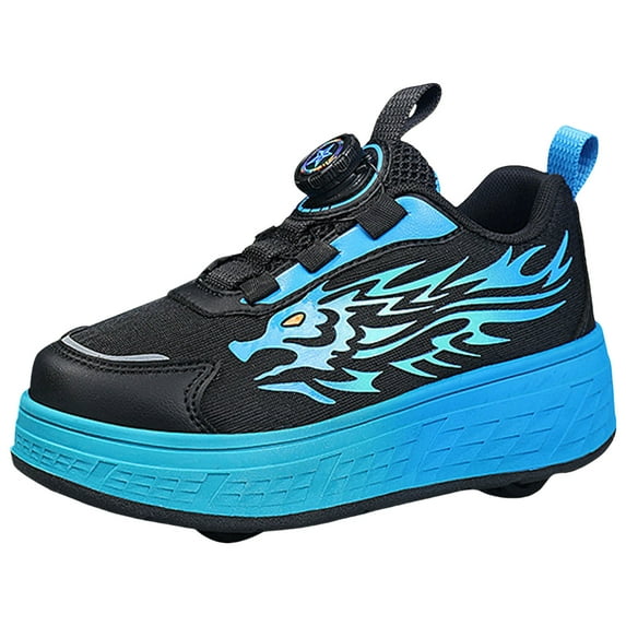 Zshosam Shoes Walkers Lightweight Sneakers Kids Shoes with Trendy Styles Fashion Boys Shoes Size 2,(Black Big Kids 2)