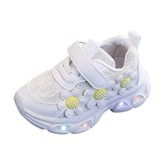 Zshosam Shoes for Kids Girls Baby Girls Anti-Slip Sneakers Soft Toddler Walkers Newborn Shoes Size 12,(White Little Kids 12)