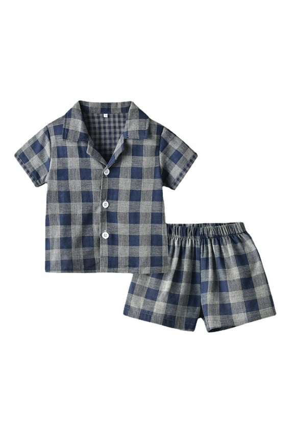 Silk Pajamas for Girls Big Girls Pajama Sets Prints Short Sleeve Button Top Shorts Kid Sleepwear Set Size 6 12 Months,(Blue 6-12 Months)