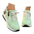 thumbnail image 1 of Zshosam Sneakers for Women - Lace-up Shoes for Women Trendy Women Sneakers, Memory Foam Women's Fashion Sneakers Walking Shoes Women Footwear(Light Green,37), 1 of 6