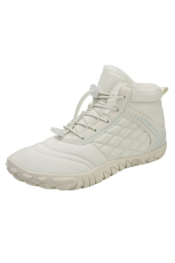 Snow Boots Mens Waterproof Winter Boots Warmth Lined Warm Ankle Boots Zipper Closure Slip on Outdoor Boot Comfortable Walking Shoes(White,39)