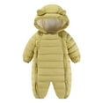 thumbnail image 1 of Zshosam Snow Suit for Babies Fleece Bunting Baby Snowsuit Infant One Piece Hooded Romper Toddler Snow Suit Baby Jacket Size 3 6 Months,(Yellow 3-6 Months), 1 of 2