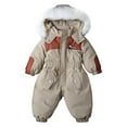 thumbnail image 1 of Zshosam Snow Suit for Babies Infant Snowsuit Toddler Baby Winter Clothes with Zippers Hat Warm Baby Girl Boy Coat Size 4T 5T,(Khaki 4-5 Years), 1 of 5