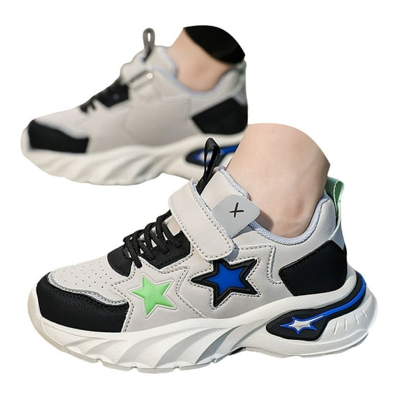 Zshosam Soft Bottom Shoes Boy Kids Sneakers for Boys Running Shoes Lightweight Breathable Sport Athletic Size 1,(Black Big Kids 1)