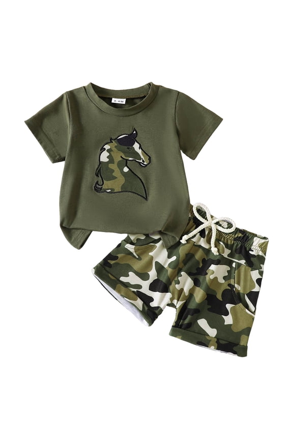 Summer Baby Boy Clothes Toddler Boy Summer Clothes Baby Striped T-Shirt Tops+Shorts 2PCS Outfits Set Size 2T 3T,(AG 2-3 Years)