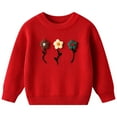 thumbnail image 1 of Zshosam Sweaters for Teen Girls Girls Sweaters Long Sleeve Crew Neck Kids Pullover Sweater for Girl Size 4T 5T,(Red 4-5 Years), 1 of 9