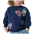 thumbnail image 1 of Zshosam Sweatshirt for Girls Fashion Girl's Graphic Sweatshirt Pullovers Crewneck Long Sleeve Sweatshirt,Navy 3-4 Years, 1 of 9