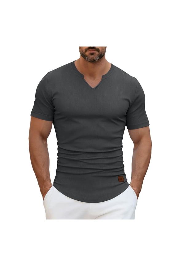 T Shirts Graphic Men Mens Crewneck T Shirts Relaxed Plain Soft Triblend Basic Tees Size M,(Dark Gray M)