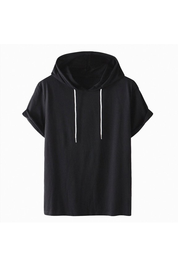 Tall T Shirts Men Men's Casual Henley Shirt Short Sleeve Band Collar Shirt Summer Button Basic Tee Shirts M,(Black M)