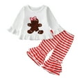 thumbnail image 1 of Zshosam Teen Girl Clothes Sets Winter Clothes Girls 2 Piece Christmas Outfits Long Sleeve Graphic Print Top and Pants Set Size 2T 3T,(Brown 2-3 Years), 1 of 4