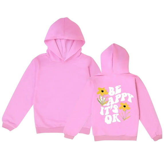Zshosam Teen Girl Clothes Trendy Hoodies for Teen Girls Trendy Cute Long Sleeve Print Sweatshirts Pullover Tops Size 7T 8T,(Pink 7-8 Years)