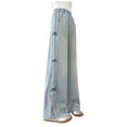 thumbnail image 1 of Zshosam Teen Jeans Jeans for Girls Wide Leg Baggy Denim Pants Cute High Waisted Trousers Kids Casual Streetwear with Pockets Size 9T 10T,(Blue 9-10 Years), 1 of 6