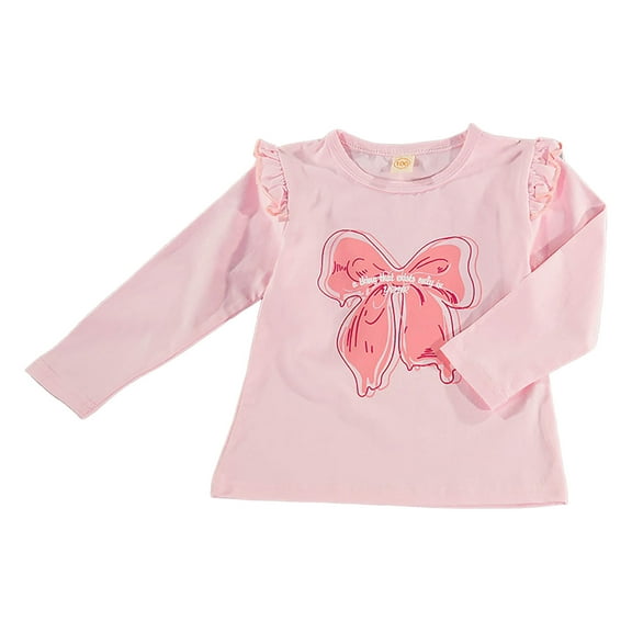 Zshosam Teens Tops Long Sleeve Girls Cute Shirts Lace Embroidered Long Sleeve Tops Fall Fashion Knit Crewneck Blouses Size 4T 5T,(Pink 4-5 Years)