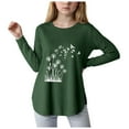 thumbnail image 1 of Zshosam Teens Tops Long Sleeve Girls Long Sleeve Shirts Graphic Girls Tops Winter Cute Shirt Trendy Kids Crew Neck Tee Shirts Graphic Girls Clothes Size 7T 8T,(Green 7-8 Years), 1 of 4