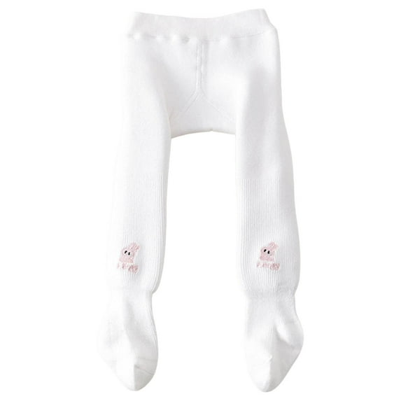 Zshosam Tights for Girls Uniform Girls Tights Knit Pantyhose Comfy Soft Socks Leggings for Baby Girls Boys Fall Winter Warm Thick Tights Tights Size 8T 10T,(White 8-10 Years)