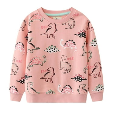 Zshosam Toddler Baby Girls Sweatshirts Casual Pullover Crewneck Winter Tops Clothes(Pink,4 Years)