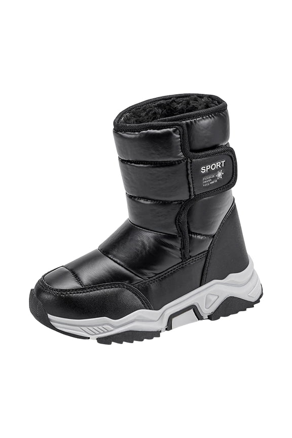 Toddler Boot Boys Girls Snow Boots Winter Slip On Warm Fur Lined Shoes Lightweight Water-Resistant Cold Weather Boot Size 26,(Black Toddler 9)