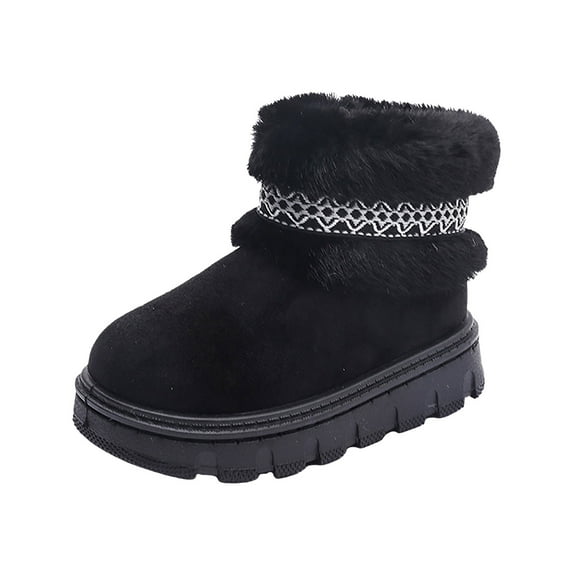 Zshosam Toddler Boots Boys & Girls Mid Calf Water-Resistant Winter Snow Boots for Toddler/Little/Big Kid Size 9,(Black Toddler 9)