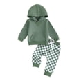 thumbnail image 1 of Zshosam Toddler Boy Clothes Winter Big Boys Activewear Outfit Sets Athletic Long Sleeve Hoodies and Sweatpants Girls Sweatsuit 2 Piece Set Unisex Kids Sweat Suit Size 6 12 Months,(Green 6-12 Months), 1 of 4