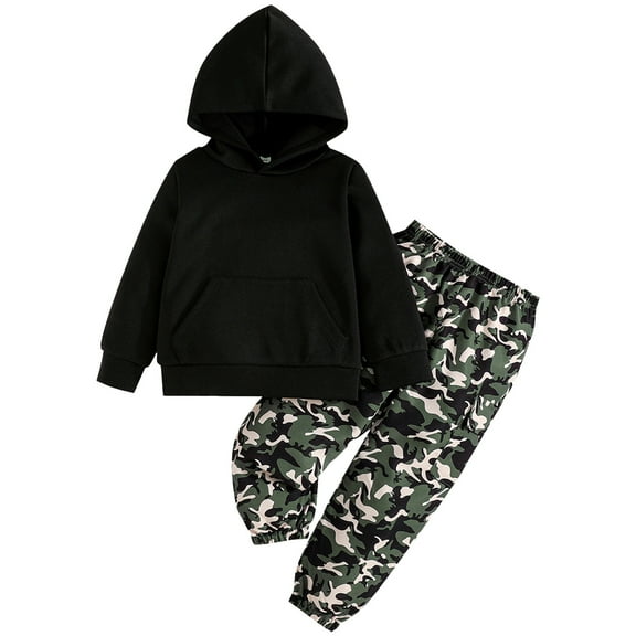 Zshosam Toddler Boy Hoodie Set Toddler Baby Boy Outfits Hoodie Sweatshirts & Jeans Clothes Set Fall Winter Size 6T 7T,(Black 6-7 Years)