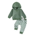 thumbnail image 1 of Zshosam Toddler Boy Outfits Fall Toddler Boy Clothes Infant Baby Boy Outfits Hoodie Jeans Pants Set Fall Winter Clothing Size 3T 4T,(Green 3-4 Years), 1 of 5