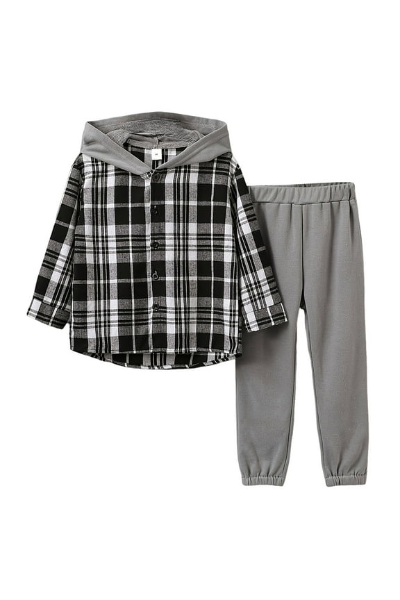 Toddler Boy Outfits Winter Kids Boys Clothes Color Blocking Hoodie Sweatshirts and Pant 2Pcs Fall Outfits Set Size 4T 5T,(Grey 4-5 Years)