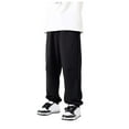 thumbnail image 1 of Zshosam Toddler Boy Pants Boys Baggy Sweatpants Straight Casual Pants Elastic Waist Workout Athletic Joggers Sweat Pants Size 5T 6T,(Black 5-6 Years), 1 of 6
