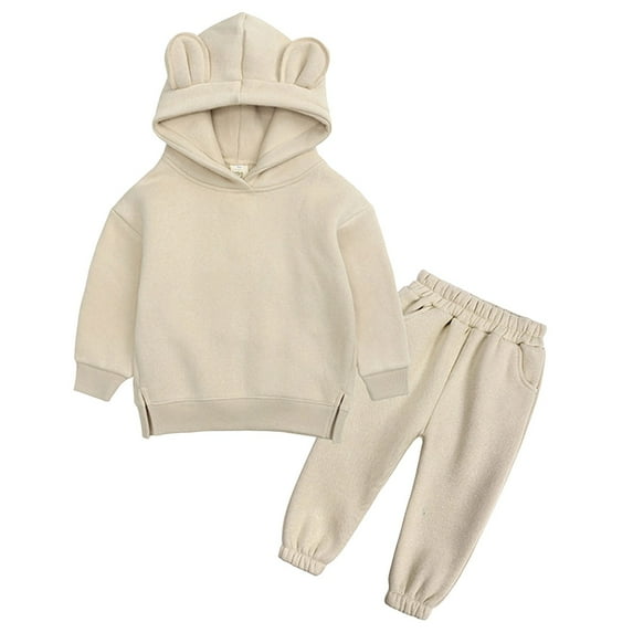 Zshosam Toddler Boys Clothes Little Boys Activewear Outfit Sets Athletic Long Sleeve Hoodies and Sweatpants Girls Sweatsuit 2 Piece Set Unisex Kids Size 7T 8T,(Khaki 7-8 Years)