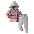 thumbnail image 1 of Zshosam Toddler Boys Outfits Boys Clothes Ribbed Long Sleeve Hoodie Sweatshirt and Sweatpants 2Pcs Fall Winter Outfits Size 18 24 Months,(Pink 18-24 Months), 1 of 6