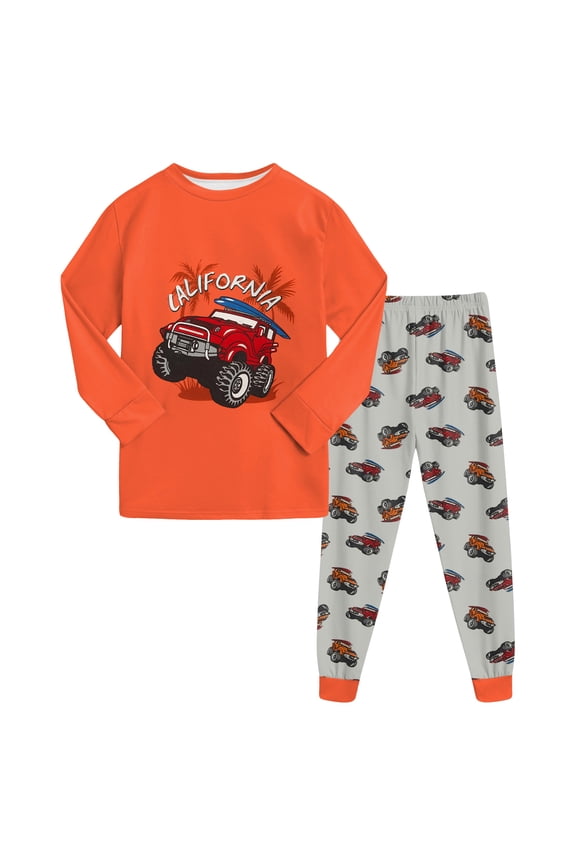 Toddler Boys Pajamas Baby Pajamas Set Shirt and Pants Toddler Pjs Long Sleeve Sleepwear Size 5T 6T,(Red 5-6 Years)